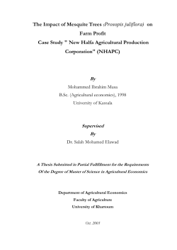 The Impact of Mesquite Trees (Prosopis juliflora) on Farm Profit