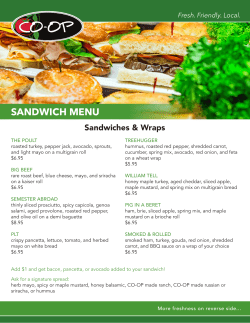 sandwich menu - Swarthmore CO-OP