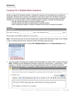 Creating Fill in Multiple Blank Questions
