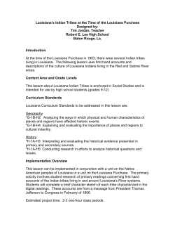 Louisiana`s Indian Tribes at the Time of the Louisiana Purchase