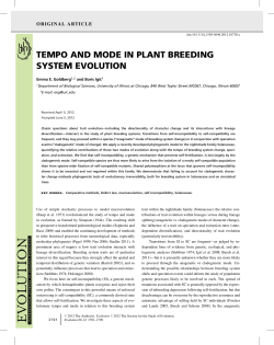 tempo and mode in plant breeding system evolution