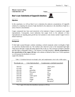 Colorimetry of Copper(II) - Illinois Central College