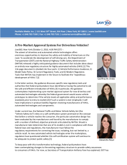 A Pre-Market Approval System For Driverless Vehicles?