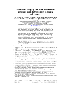 Multiplane imaging and three dimensional nanoscale particle