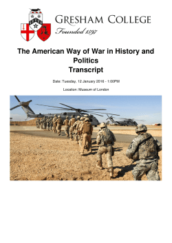 The American Way of War in History and Politics