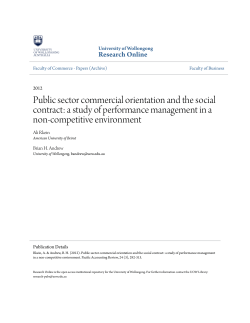 Public sector commercial orientation and the social contract: a study