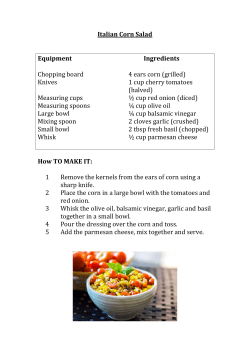 Italian Corn Salad Equipment Ingredients Chopping board 4 ears