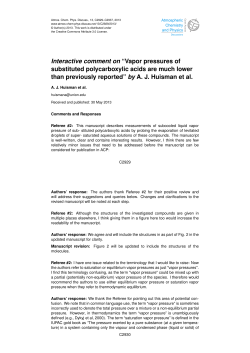 Interactive comment on &ldquo;Vapor pressures of substituted