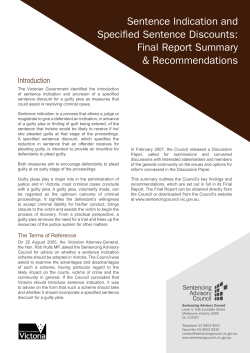 Sentence Indication and Specified Sentence Discounts: Final Report
