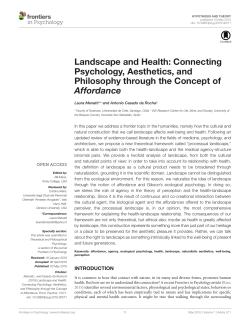 Landscape and Health: Connecting Psychology, Aesthetics, and