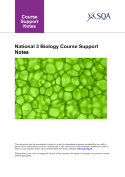 National 3 Biology Course Support Notes