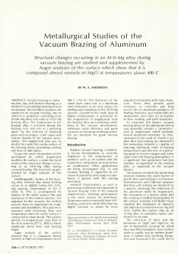 Metallurgical Studies of the Vacuum Brazing of Aluminum