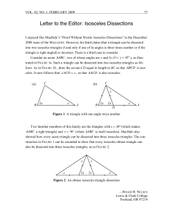 Letter to the Editor: Isosceles Dissections