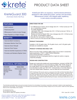 Product Data Sheet - Krete Industries, Inc.