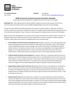 announced  - Wider Opportunities for Women