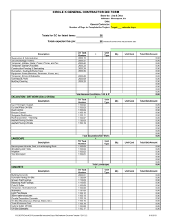 CIRCLE K GENERAL CONTRACTOR BID FORM