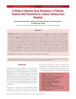 A Study of Adverse Drug Reactions in Patients Treated with