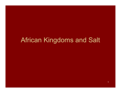 African Kingdoms and Salt