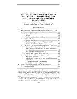 REMAND AND APPELLATE REVIEW WHEN A DISTRICT COURT