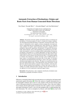 Automatic Extraction of Destinations, Origins and Route Parts from