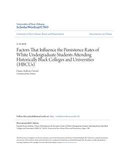 Factors That Influence the Persistence Rates of White