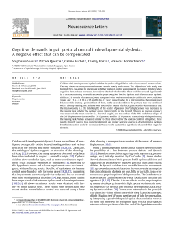 Neuroscience Letters Cognitive demands impair postural control in