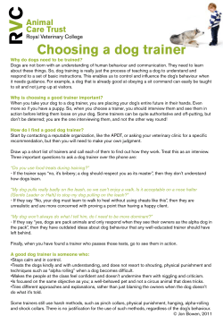 Choosing a dog trainer