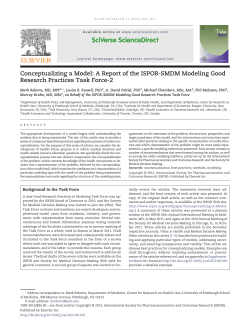 Conceptualizing a Model: A Report of the ISPOR