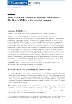 From Taken-for-Granted to Explicit Commitment: The Rise of CSR in