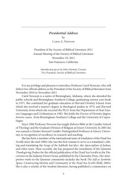 Models of the Moral Self: Hebrew Bible and Second Temple Judaism