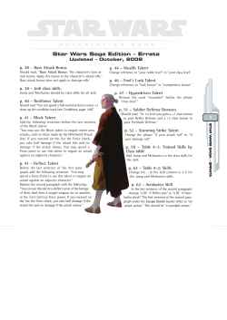 Star Wars Saga Edition &ndash; Errata