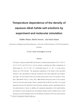 Temperature dependence of the density of aqueous alkali halide