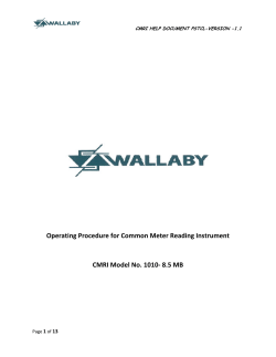 Operating Procedure for Common Meter Reading Instrument CMRI