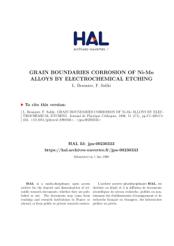 GRAIN BOUNDARIES CORROSION OF Ni-Mo ALLOYS BY