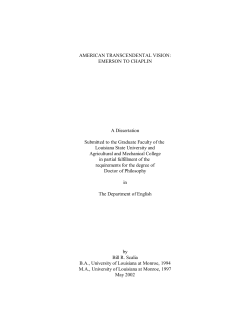 AMERICAN TRANSCENDENTAL VISION: EMERSON TO CHAPLIN