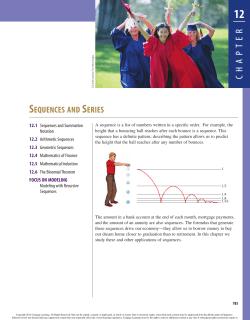 Chapter 12- Sequences + Series