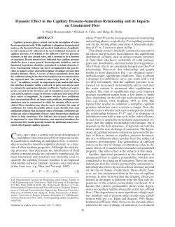 Dynamic Effect in the Capillary Pressure&ndash;Saturation Relationship