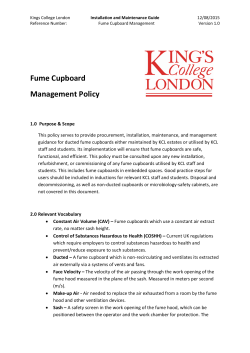Fume Cupboard Management Policy
