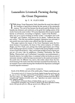 Lancashire Livestock Farming during the Great Depression