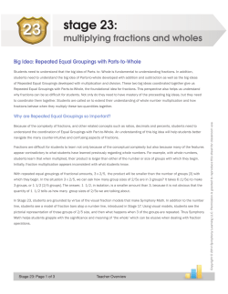 Stage 23: Multiplying Fractions and Whole Numbers