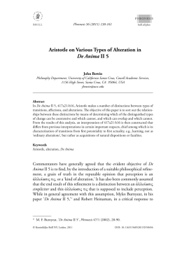 "Aristotle on Various Types of Alteration in De Anima II 5," Phronesis