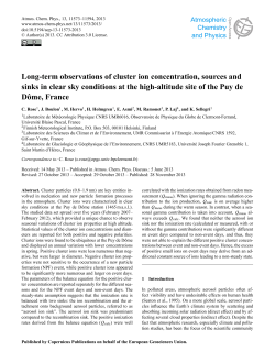 Long-term observations of cluster ion concentration, sources and