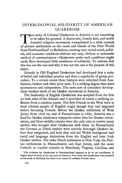 intercolonial solidarity of american quakerism