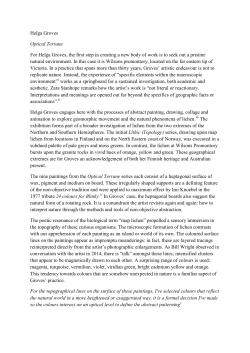 Helga Groves Optical Terrane For Helga Groves, the first step in