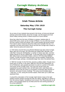 Curragh Camp 1919 - The Curragh of Kildare History and
