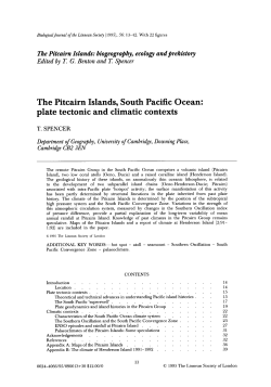 The Pitcairn Islands, South Pacific Ocean: plate tectonic and climatic