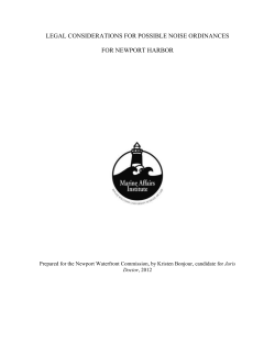 legal considerations for possible noise ordinances for newport harbor