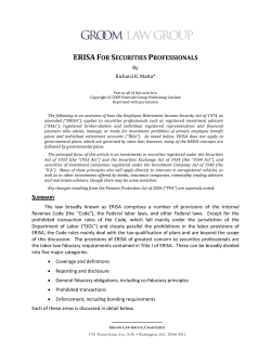 erisa for securities professionals