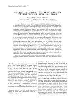 accuracy and reliability of dogs in surveying for desert tortoise