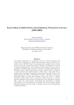 ELECTORAL COMPETITION AND CRIMINAL VIOLENCE IN ITALY